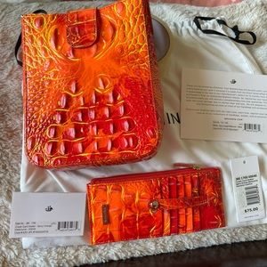 Brahmin Spicy Orange Marley and Cc wallet.NWTs tags cut off but not used.
